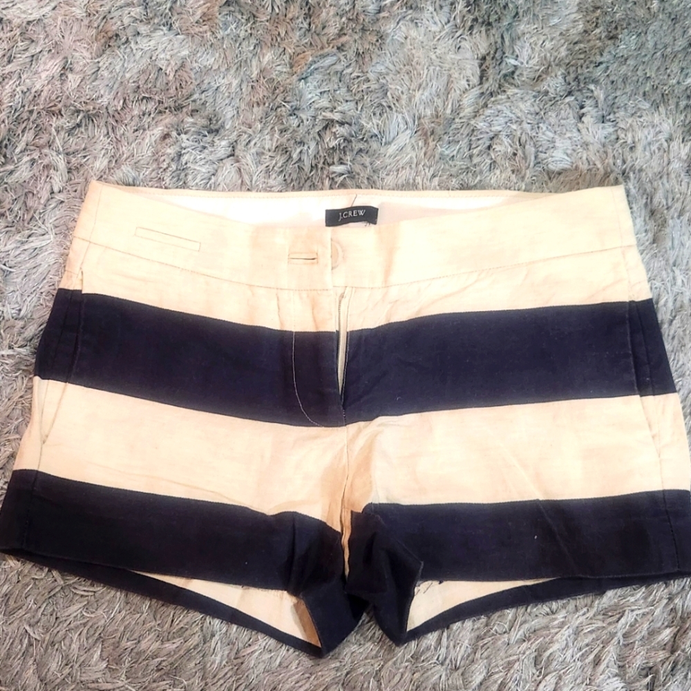 J. Crew Black and Tan Striped Women Shorts